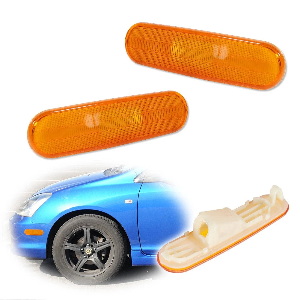 Front Amber Lens Side Marker Parking Light Pair for Honda Civic Si (2002–2005)