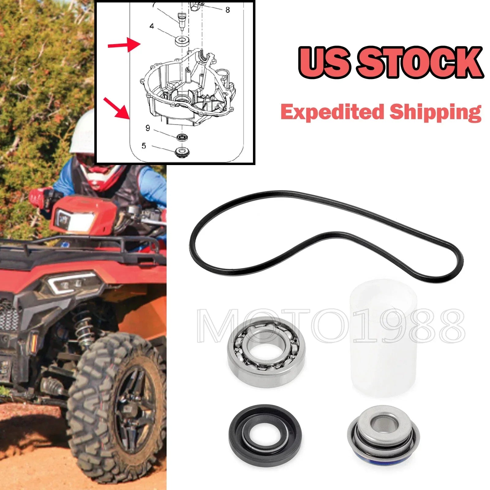 Water Pump Seal COVER Driver Repair Kit for Polaris Ranger