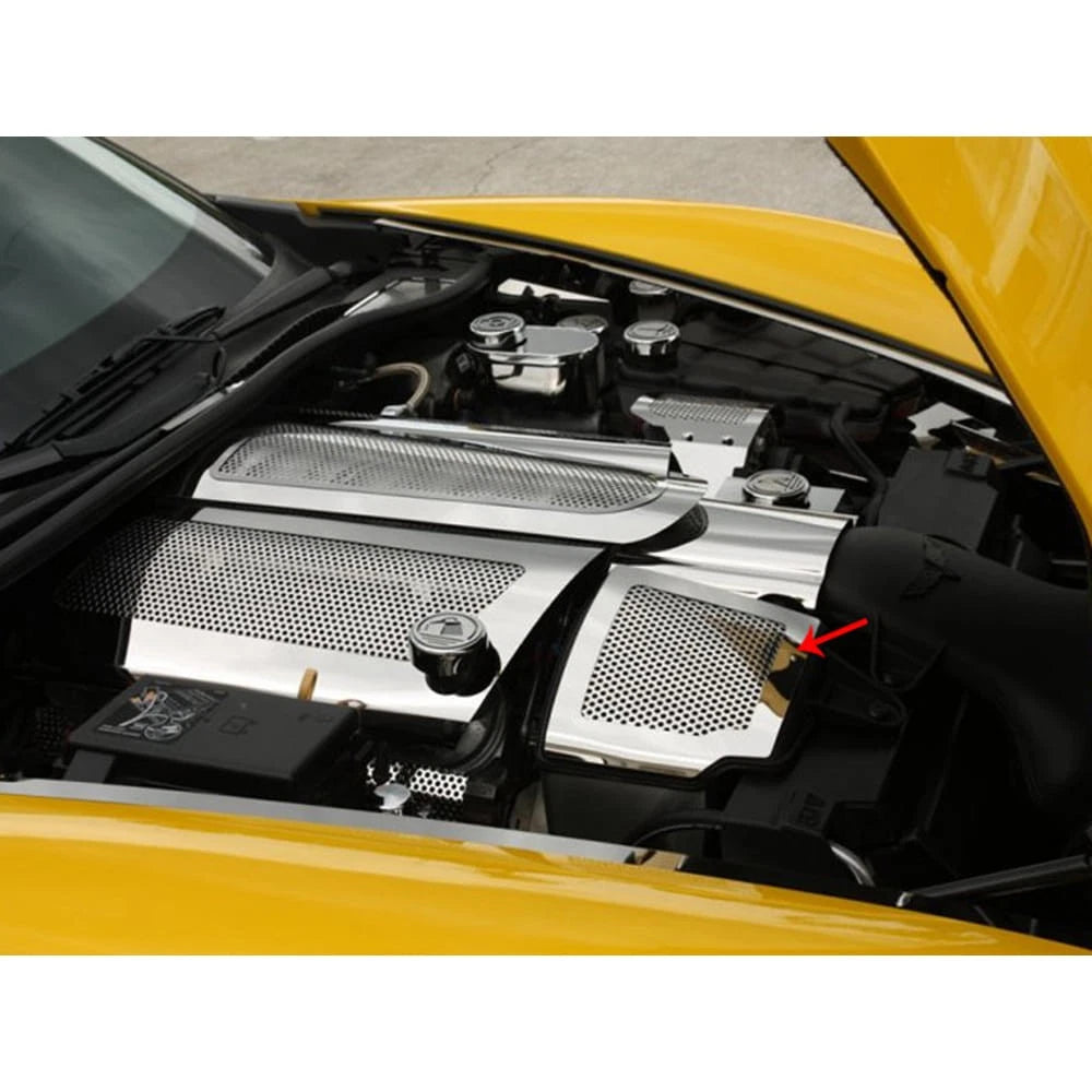 Perforated Stainless Air Capacitor Cover Set for Chevy Corvette GS (2008–2013)