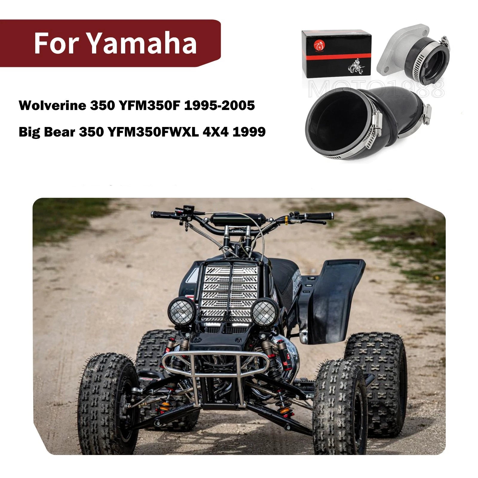 Carburetor Joint & Air Box Duct Boot for Yamaha Big Bear 350 YFM350FWXL (1999)