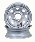 Set of 2 Libra 13 x 4.5 Trailer Wheels 5 Lug 4.5" Bolt Pattern Silver Spoke