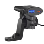 Dual USB Fast Charger Adapter for Motorcycle (QC3.0+PD, Waterproof)