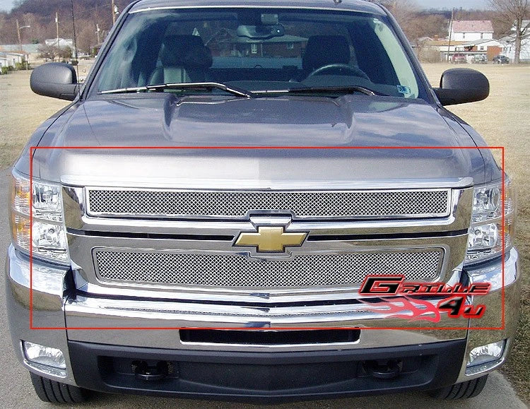 Stainless Chrome Mesh Grille Insert for Chevy Silverado 2500/3500 (2007–2010)