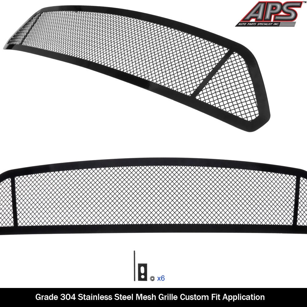 Stainless Black Mesh Grille Insert for Ford Mustang V8 GT (2015-2017)