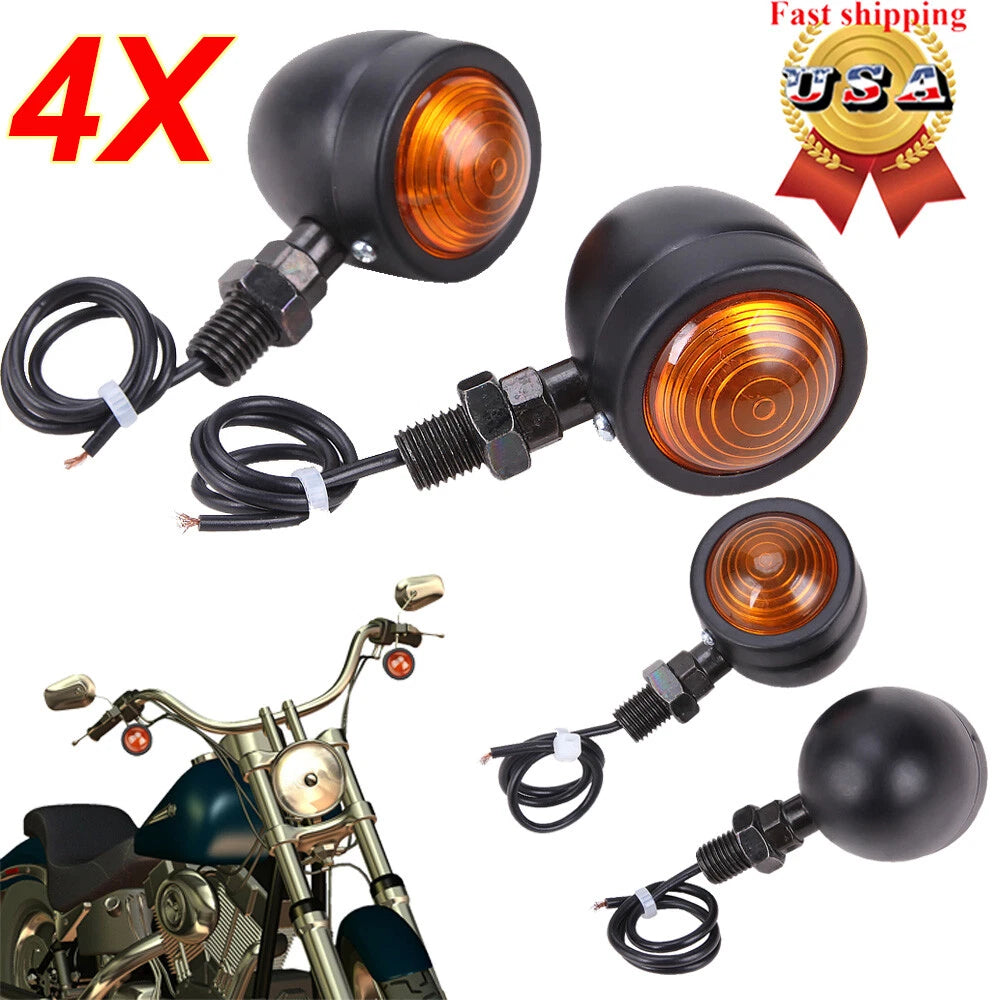 4X Bullet Turn Signals Tail Light for Harley Cafe Racer Bobber