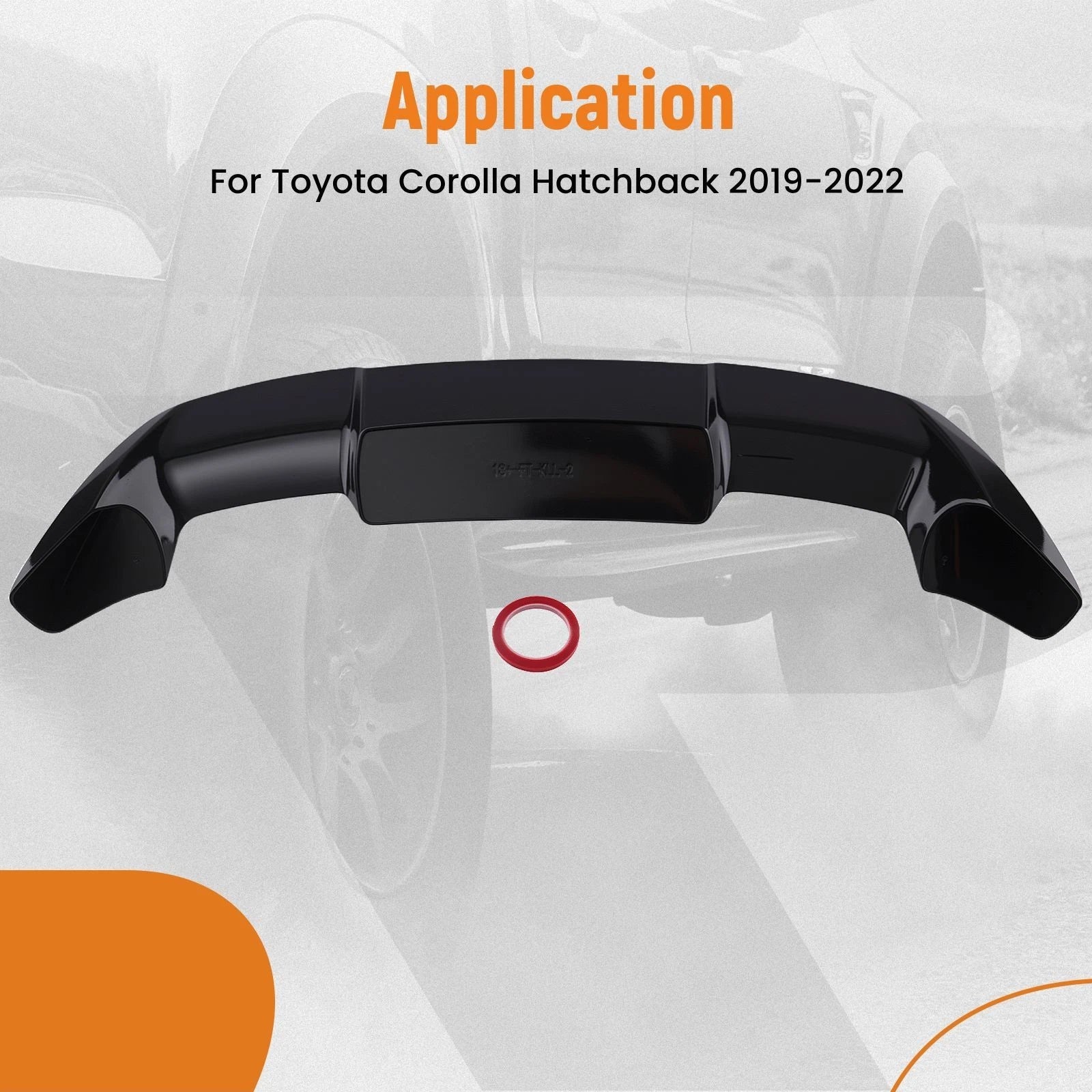 Rear Trunk Wing for Toyota Corolla Hatchback (2019–2022) ABS Black