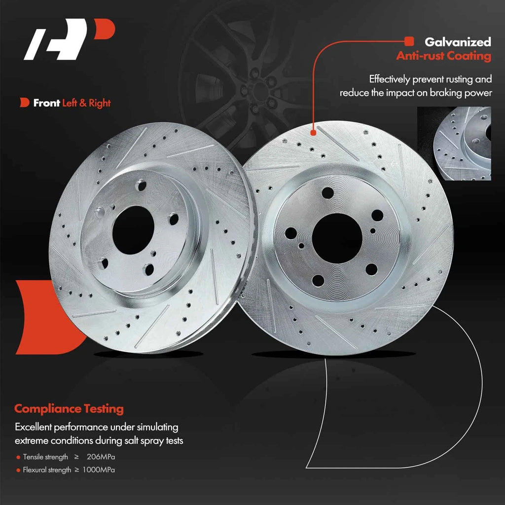 Front Drilled Brake Rotors for Toyota Camry & RAV4, Lexus (2007–2017)