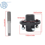 2X Trailer Hub Assembly for 4 on 4" Bolt Circle (Round Spindle & Bearings)