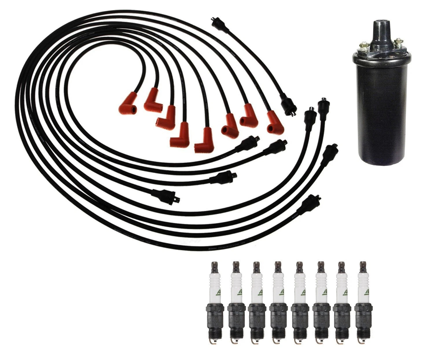 Ignition Wires & Spark Plugs Kit for Chevy Corvette (1970–1982)