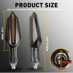LED Motorcycle Turn Signal Lights Universal Amber Brake Lamp Smoke Lens