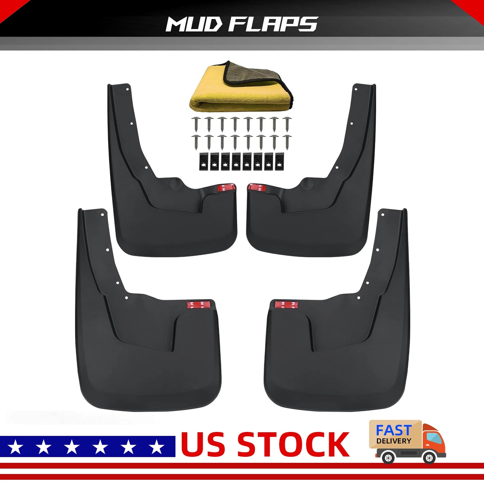 Set of 4 Splash Guards Mud Flaps for Dodge Ram 1500 (2019–2023)