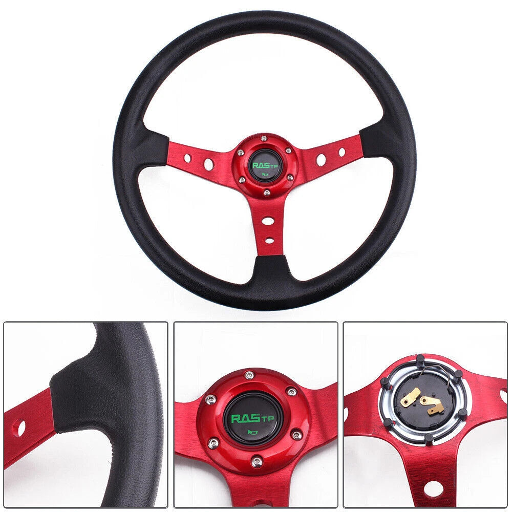 14" 95mm Deep Dish Racing Steering Wheel for Universal Fit (Drifting)