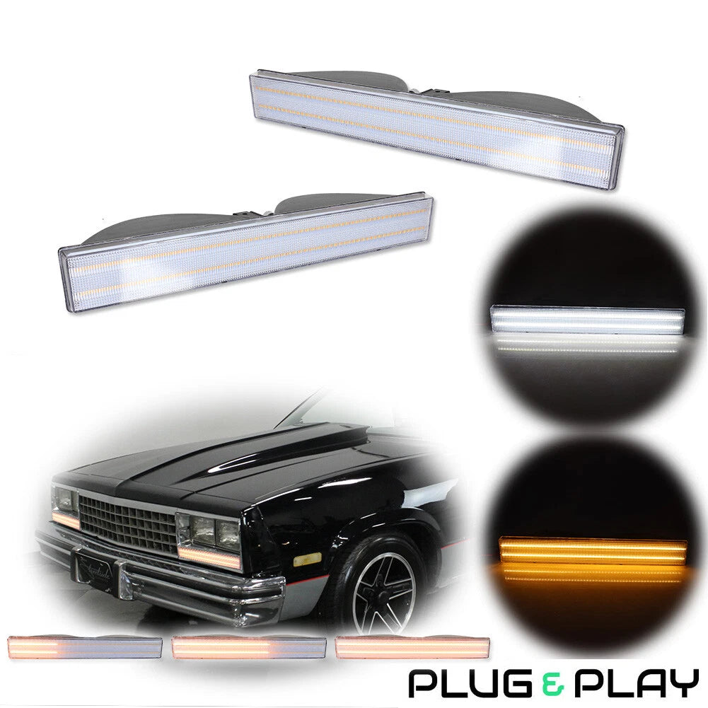 LED Clear DRL Signal Lights for Chevrolet El Camino Malibu Caballero