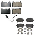 Set of 4 Akebono Euro Ceramic Brake Pads Sensors for Audi Q5 (2014–2016)