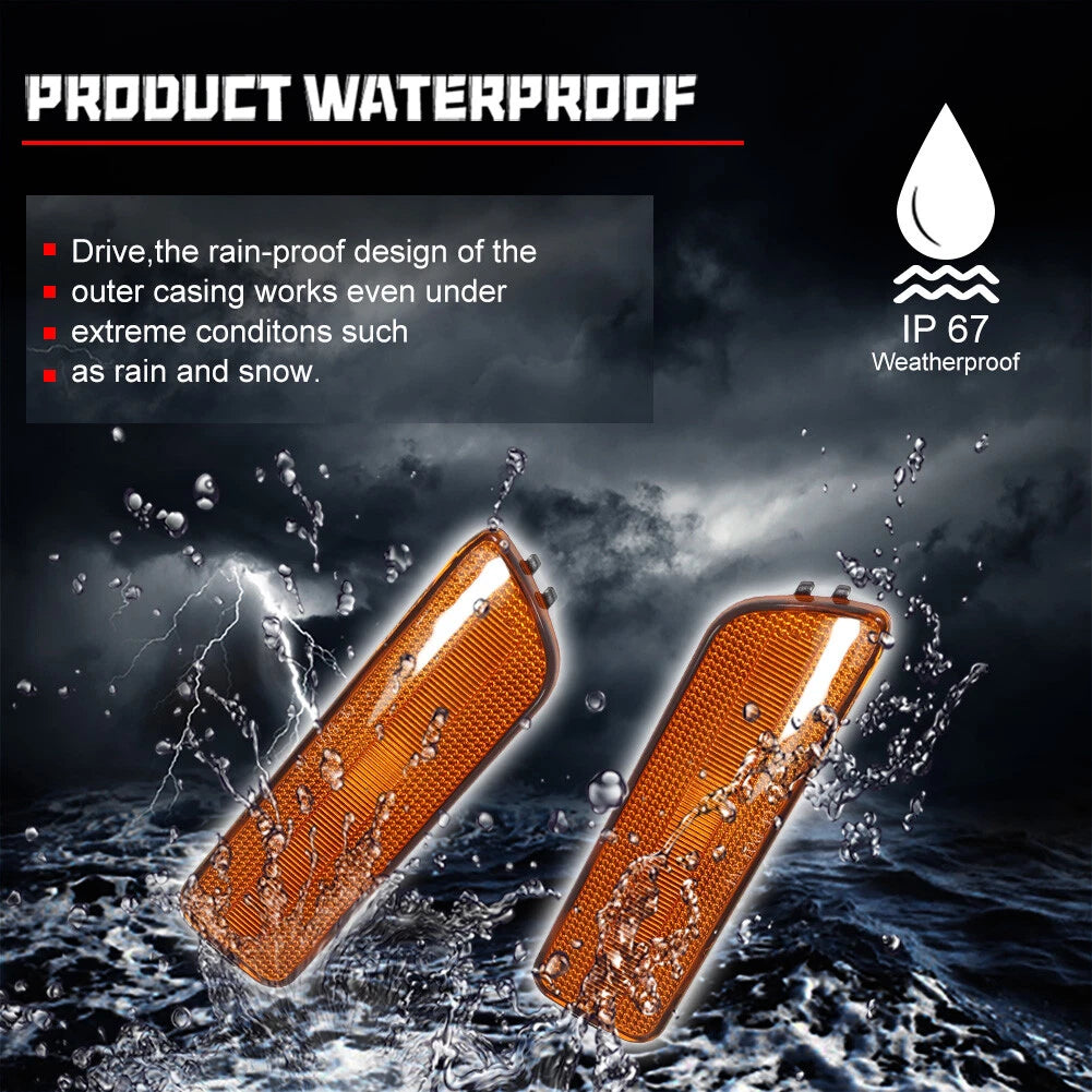Amber Front Fender Side Marker Light Kit for VW MK4 Golf GTI Jetta