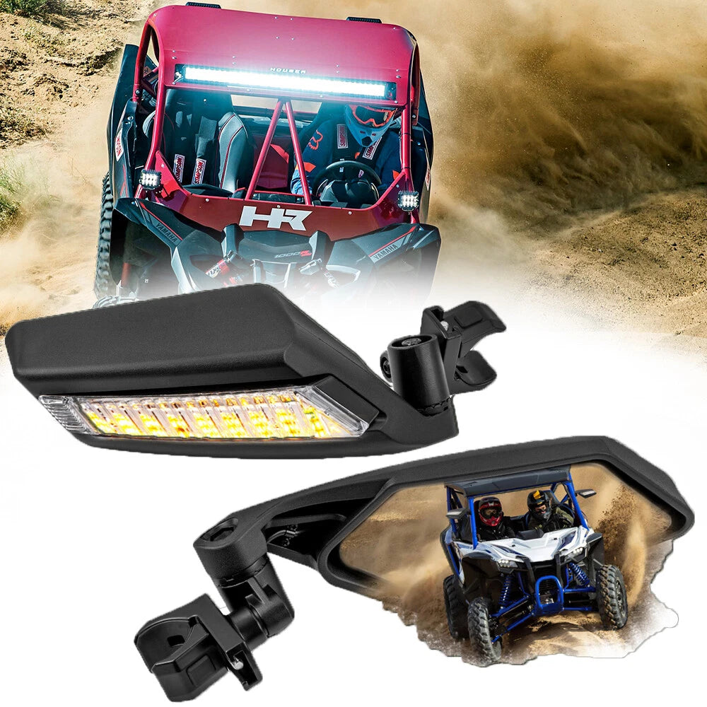 UTV Rear View Side Mirror with Turn Signal LED Light for UTV (2015–2023)