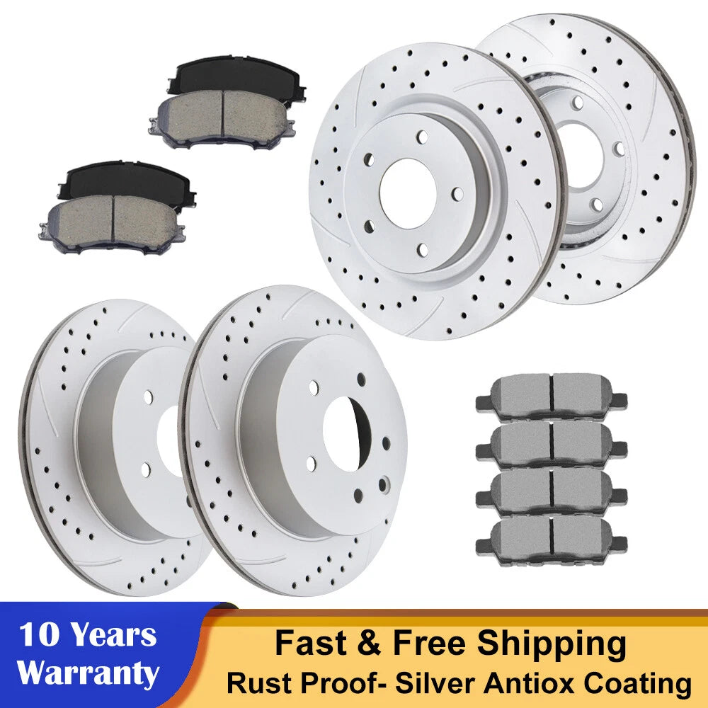 Drilled Rotors Brake Pads Kit for Nissan Rogue (2014–2017)