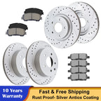 Drilled Rotors Brake Pads Kit for Nissan Rogue (2014–2017)