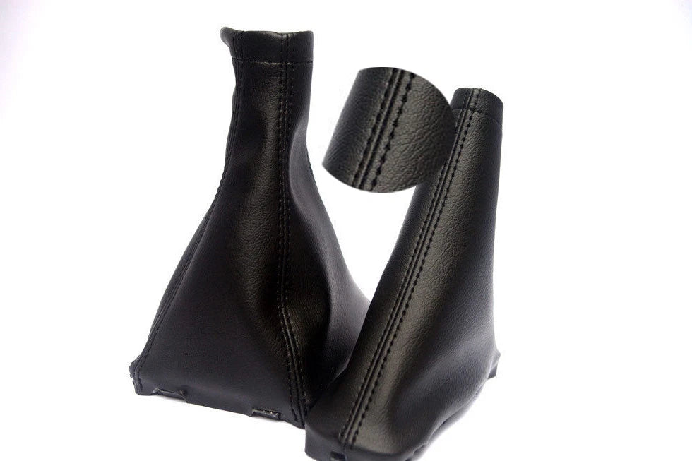 Manual and E Brake Boot Set for Chevy Aveo (2007–2011) Black Leather Synthetic