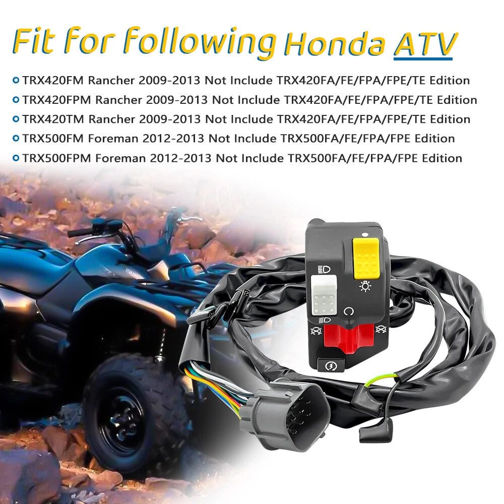 Left Handlebar Kill Switch Headlight for Honda Rancher 420 (2009–2013)