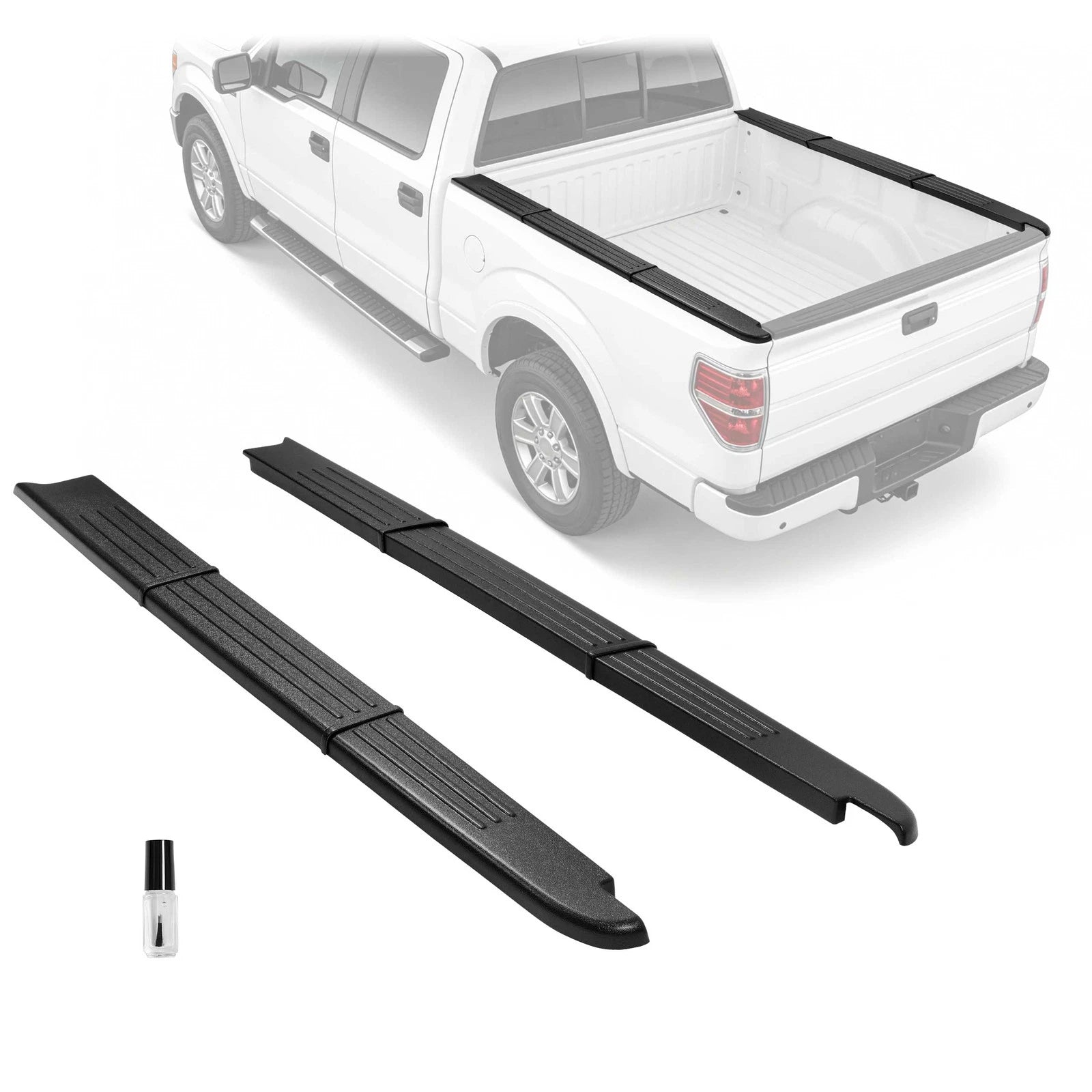 Set of 2 Truck Bed Side Rail Cap Covers for Ford F-150 (2009–2014)