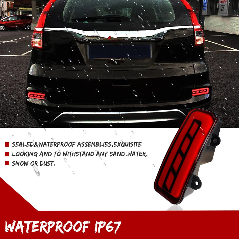 2X Red LED Rear Bumper Reflectors for Honda CR-V (2015–2016)