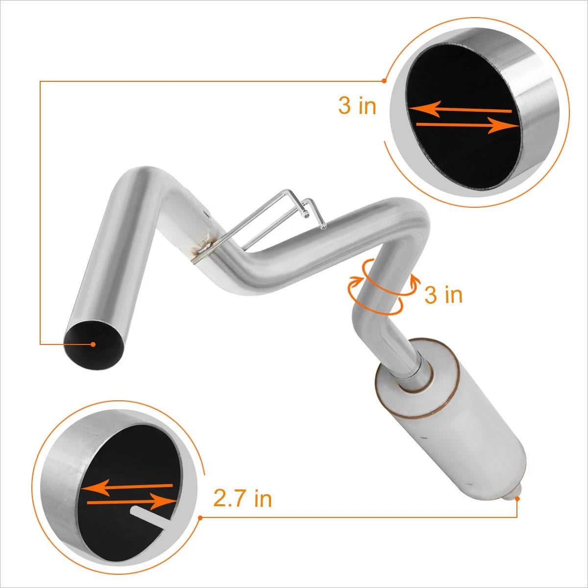 3" Catback Exhaust for Dodge Ram 3.9/5.2/5.9 (1998–2001)