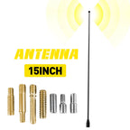 15" Black Stainless Antenna Mast for Ford F-150 (2009–2023)