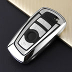 Silver Remote Car Keychain Cover for BMW 1 2 3 4 5 6 7 Series (2011-2020)