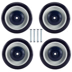 Set of 4 Shopping Cart Wheels Kit with Axles and Bolts for Commercial Use
