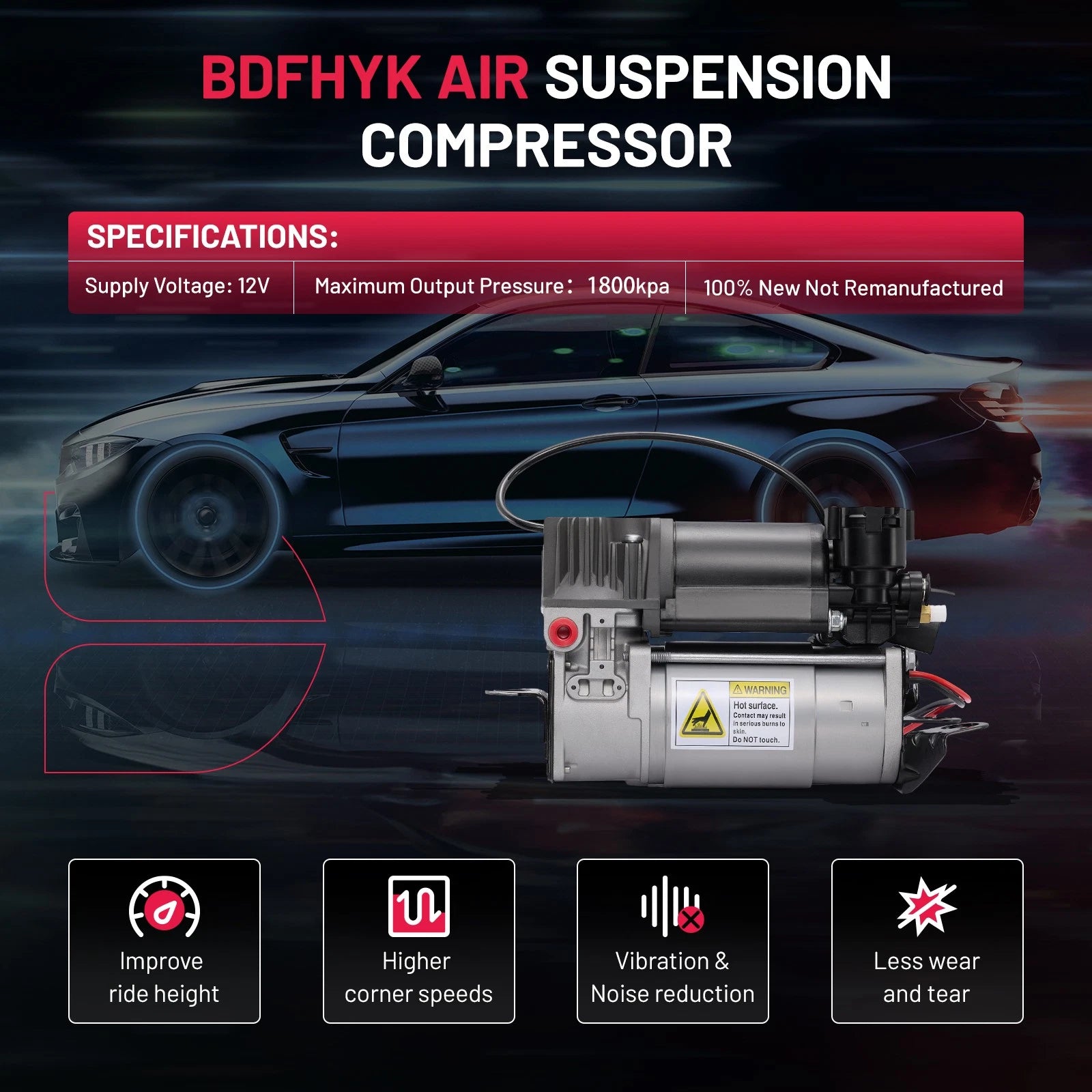 Air Suspension Compressor Pump for Audi A6 Quattro (2005–2011) 3.0L 3.2L