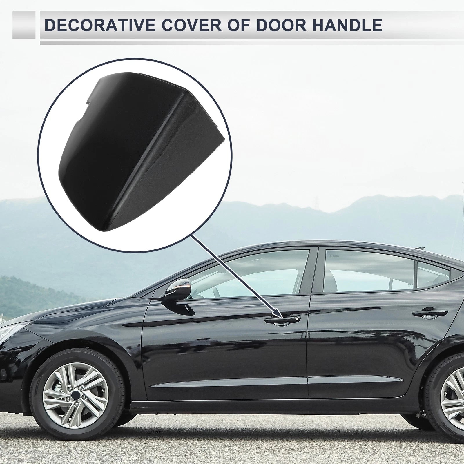 Front Left Door Handle Lock Cylinder Cover for Volkswagen Sagitta (2019–2021) Black