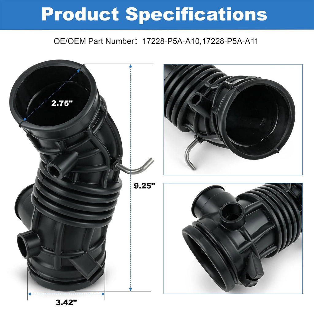 Air Intake Tube for Acura RL (1996–2004) 17228-P5A-A11 17228-P5A-A10