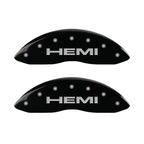 Black Caliper Covers Set with Engraved Hemi for 2022–2024 Jeep Wagoneer