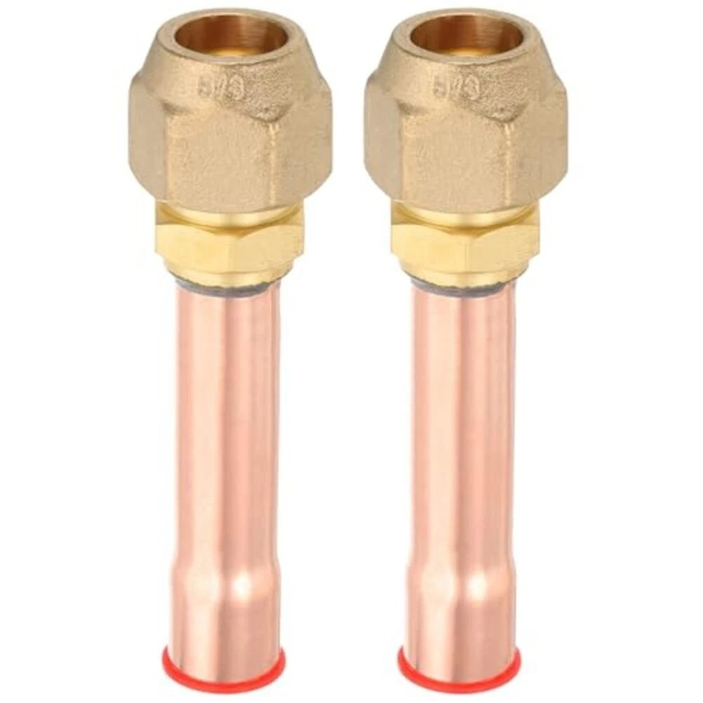 2X Brass Flare Pipe Connectors for HVAC and Refrigeration (58 Inch)