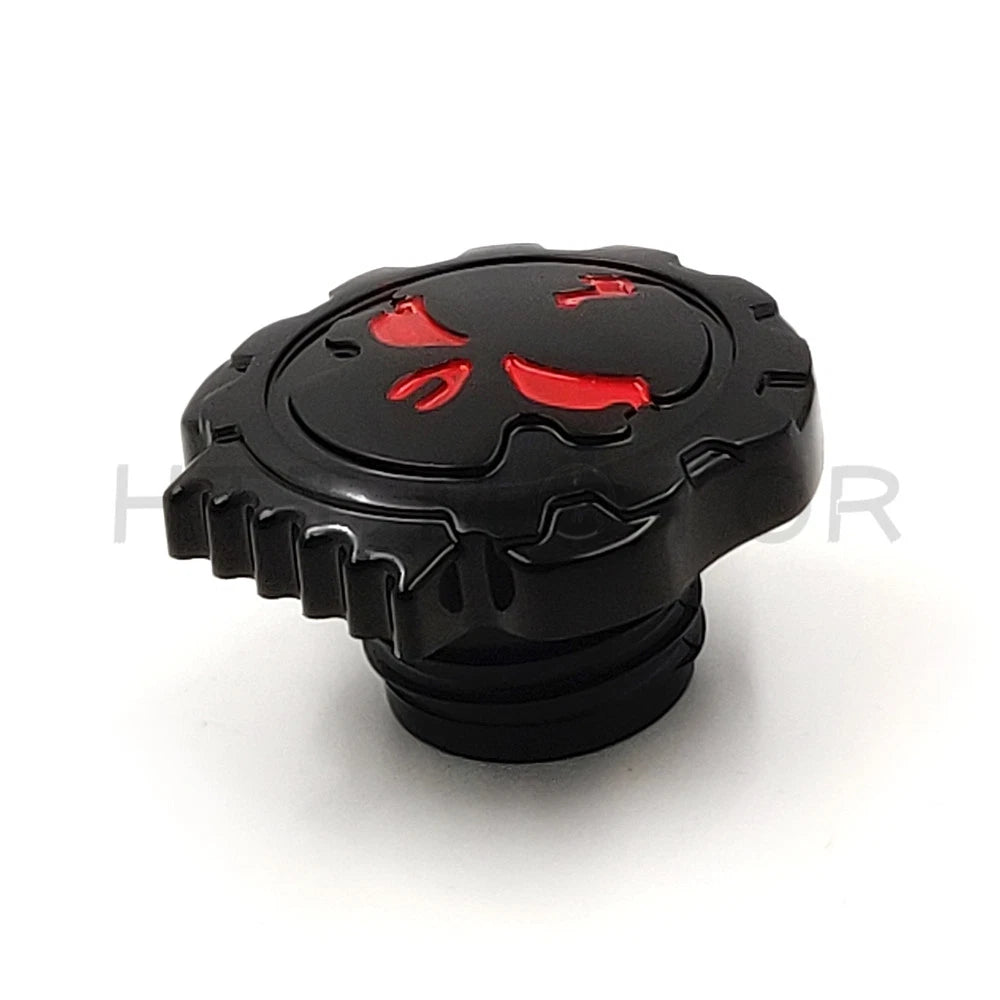 Black Skull Vented Fuel Gas Cap for Harley XL & Big Twin (1984–2015)