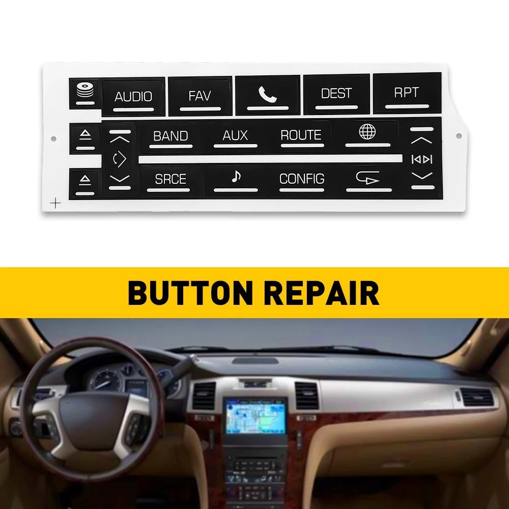 Set of 2 Replacement Radio Button Stickers for Cadillac Escalade (2007–2014)