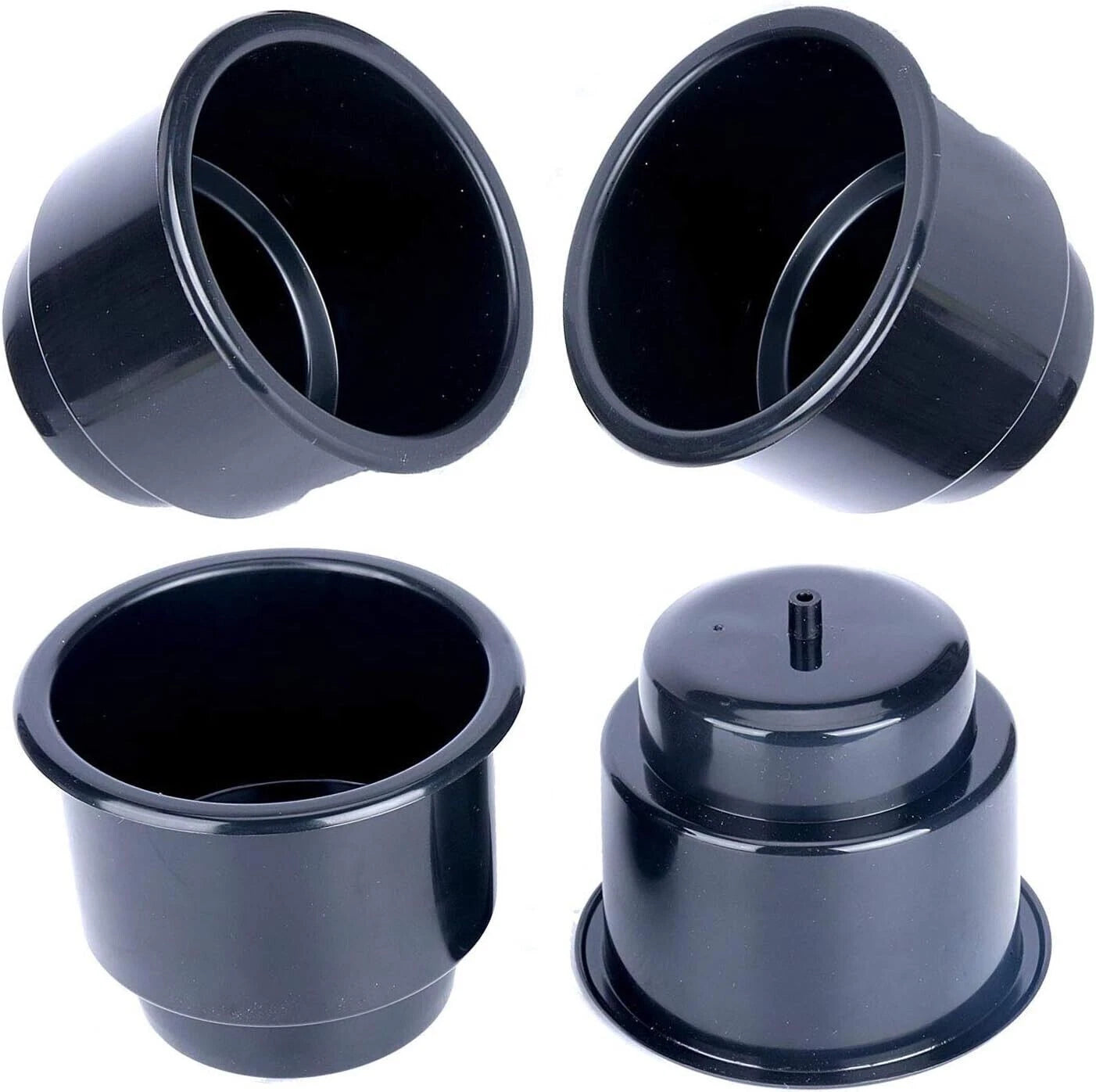 Set of 4 Universal Plastic Drink Cup Insert Holders for Marine Car Black