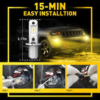 2X H3 Yellow LED Fog Light Bulbs 3000K for