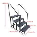 Set of 4 RV Steps for Hot Tub with 2 Handrails and Step Mat