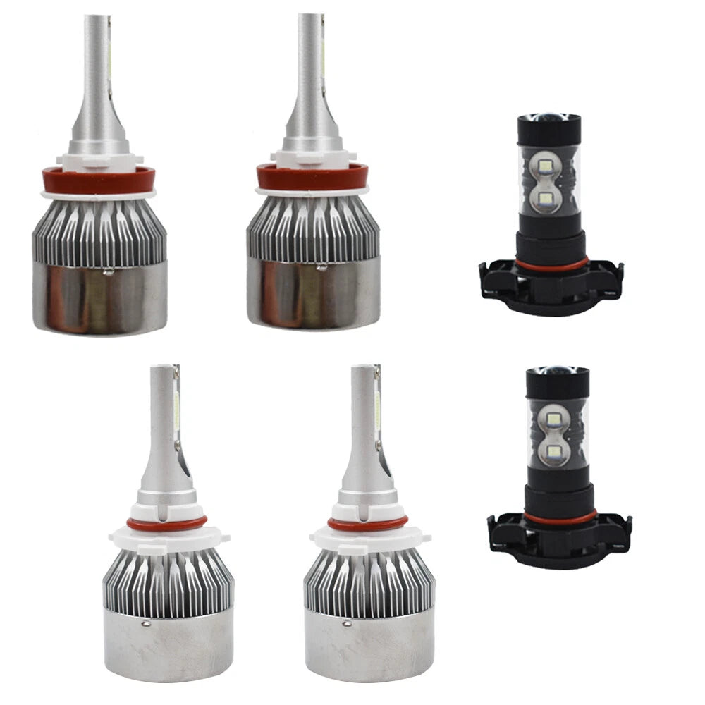 2X LED Headlight + Fog Light Set for GMC Sierra 1500 2500 3500 (2007-2013)