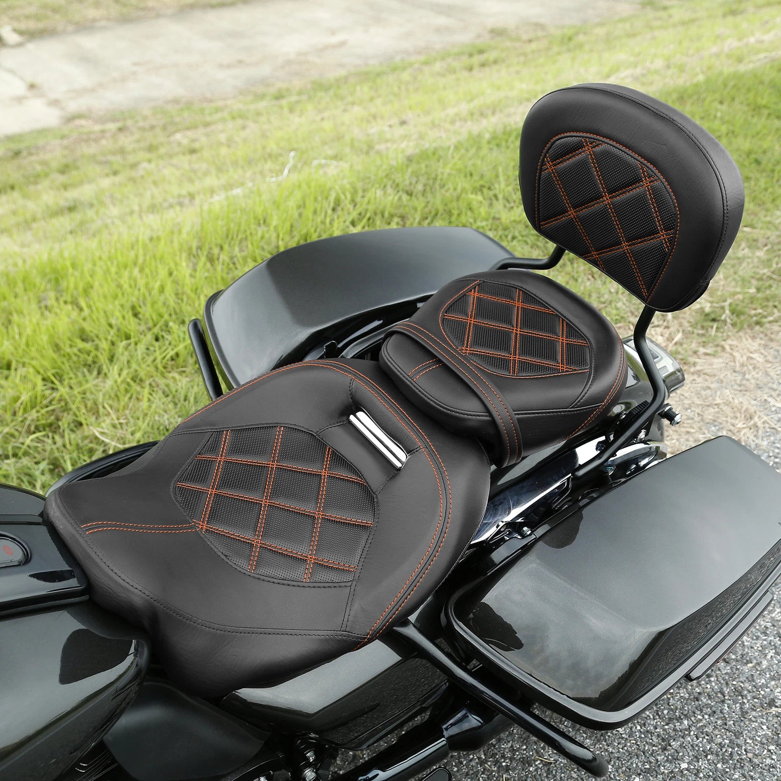 Driver Passenger Seat w/ Backrest Pad for Harley Street Glide (2009–2023)