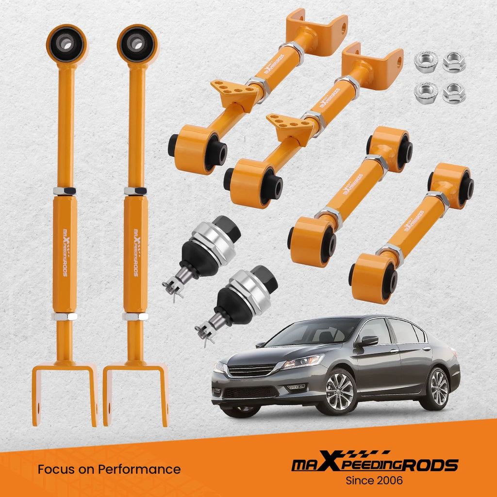 Set of 6 Rear Camber Control Arms w/Front Ball Joint for Honda Accord (2008–2017)