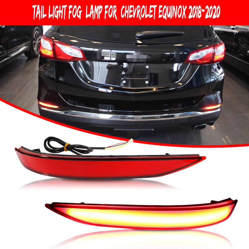 Red Lens Tail Brake Lamps with Sequential Turn Signal for Chevrolet Equinox (2018–2022)