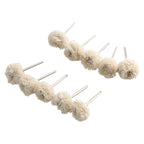 Set of 10 Polishing Wool Felt Wheels for Drill Grinder (3mm Shank)