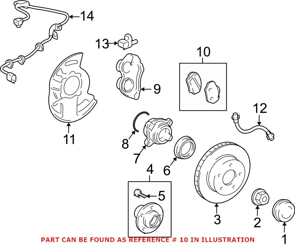 Set of 4 Front Disc Brake Pads for Lexus GX460 (2020) 04465-35330