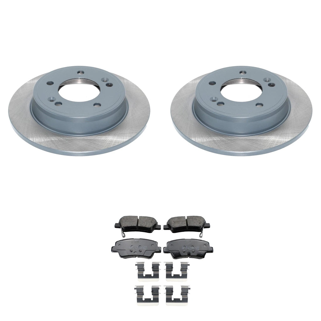 Set of 2 DuraGo Rear Rotors & Akebono ProACT Ceramic Pads for Elantra Forte5 (2017–2020)