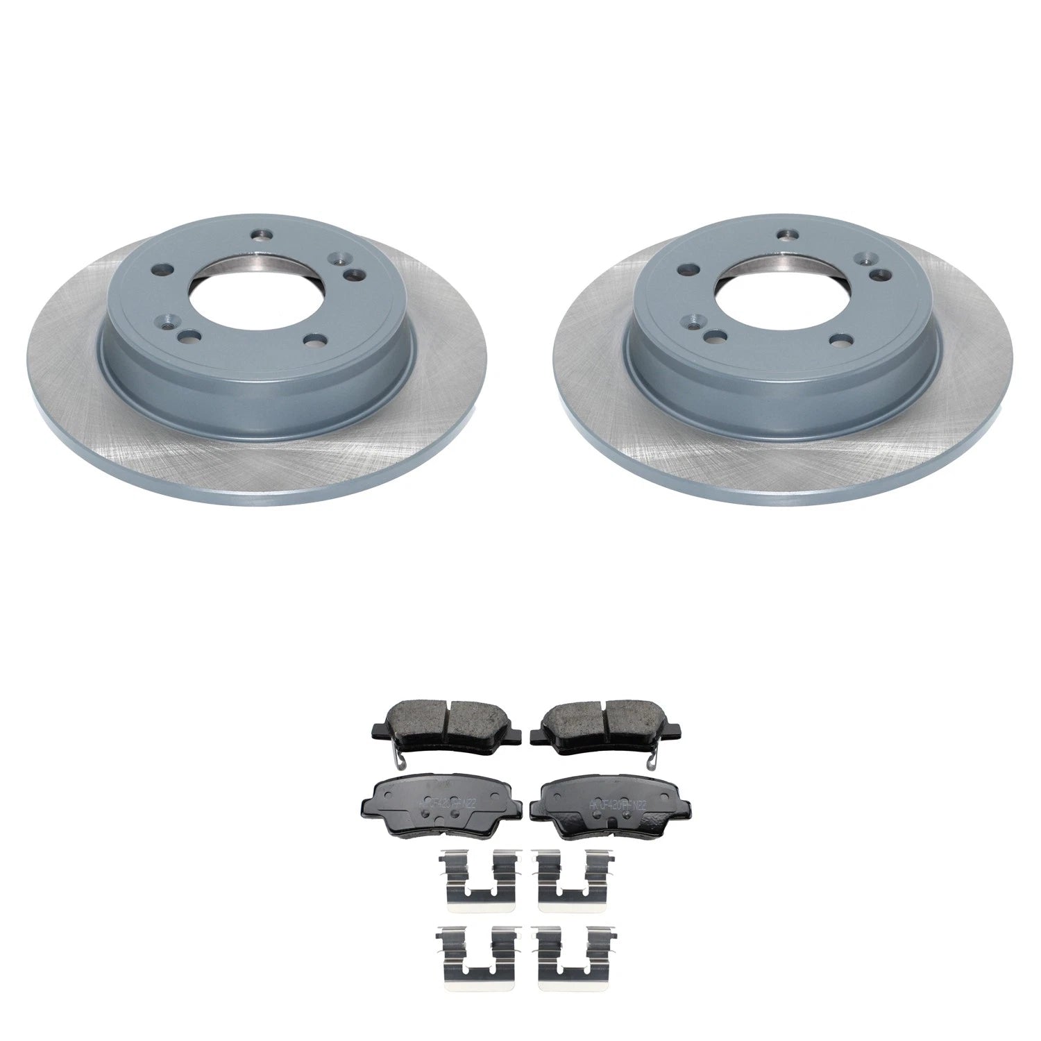 Set of 2 DuraGo Rear Rotors & Akebono ProACT Ceramic Pads for Elantra Forte5 (2017–2020)