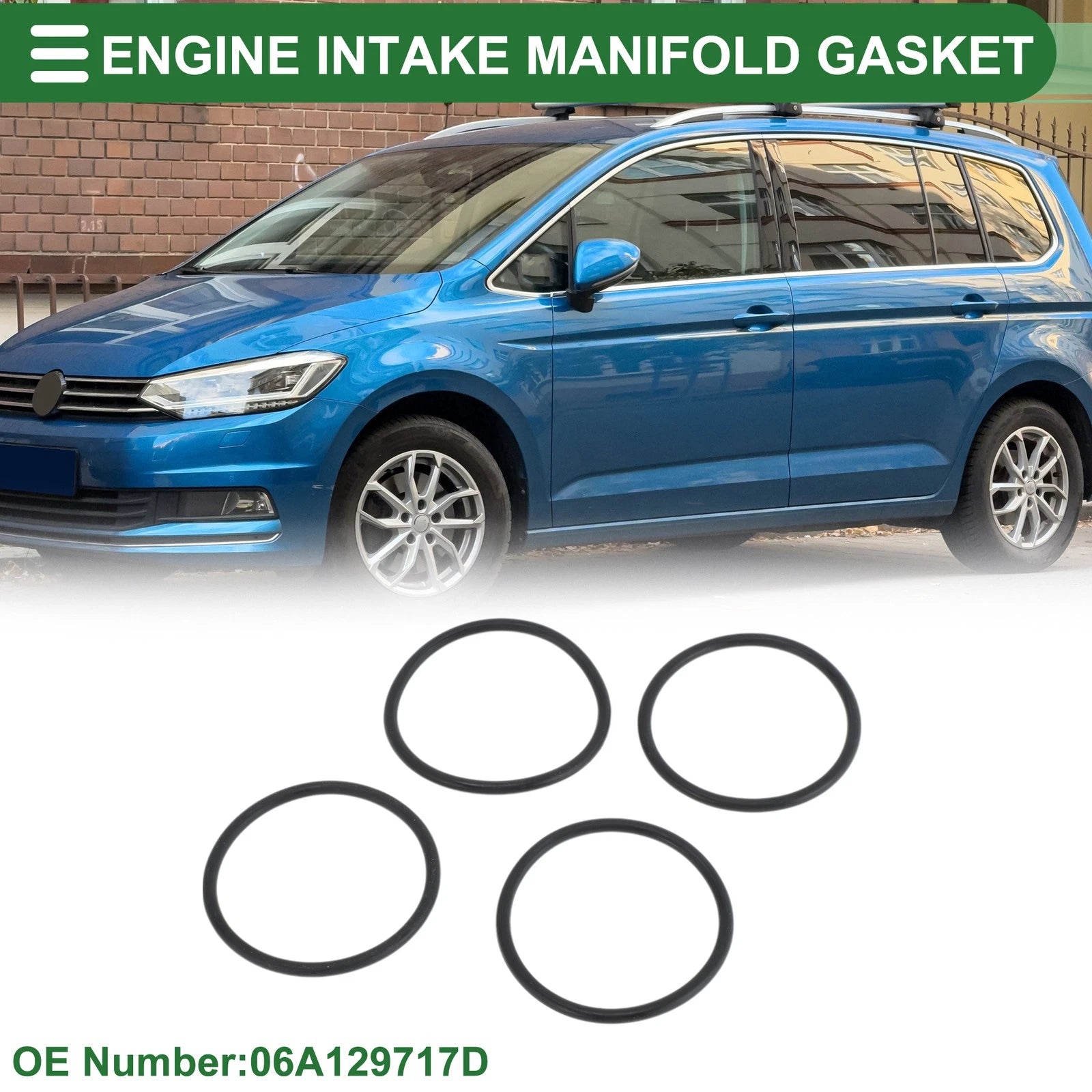 Set of 4 Engine Intake Manifold Gaskets for Volkswagen Touran (2006–2009) No. 06A129717D