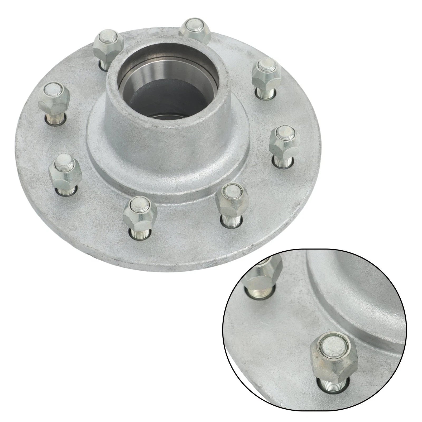 Set of 4 Galvanized Trailer Hub Kit for 7000lbs Axle 42 Spindle